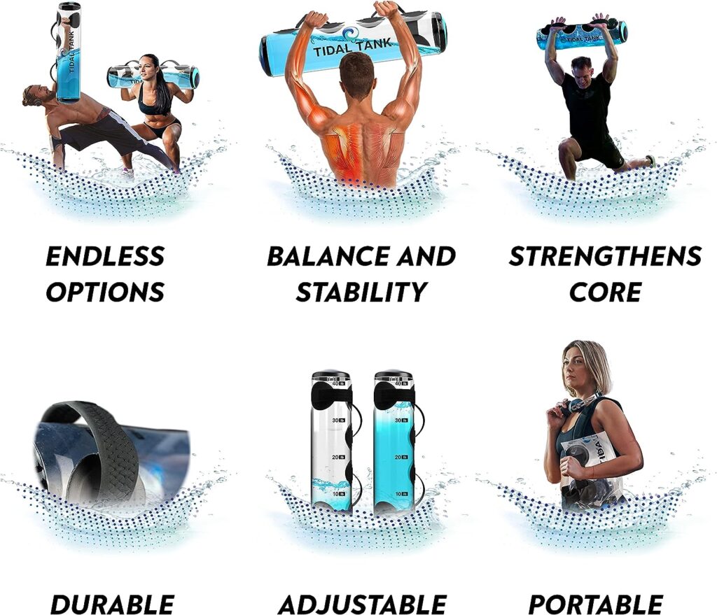 Tidal Tank - Original Aqua Bag incl. Free app - Sandbag Alternative - Training Power Bag with Water Weight - Ultimate core and Balance Workout - Portable Stability Fitness Equipment