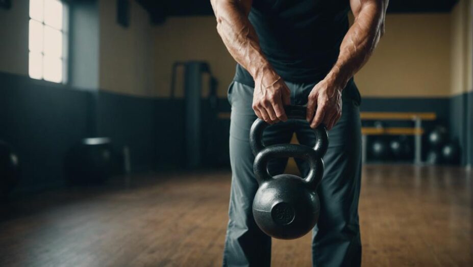 strengthening core with kettlebells